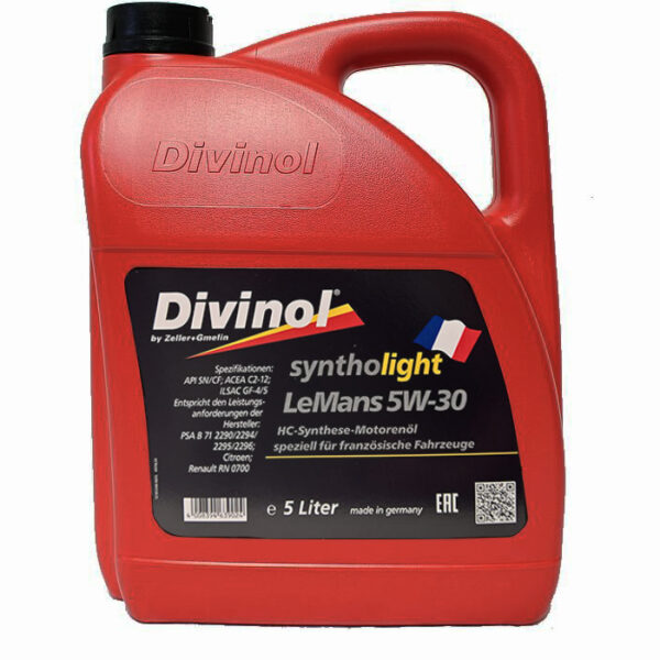 Divinol Syntholight LeMans 5W30 Oil bottle 5 liters