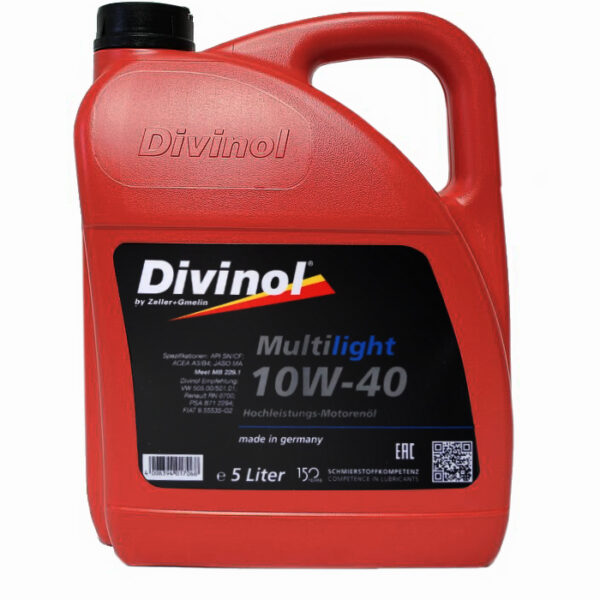 Divinol multi light 10W40 oil 5 liter bottle